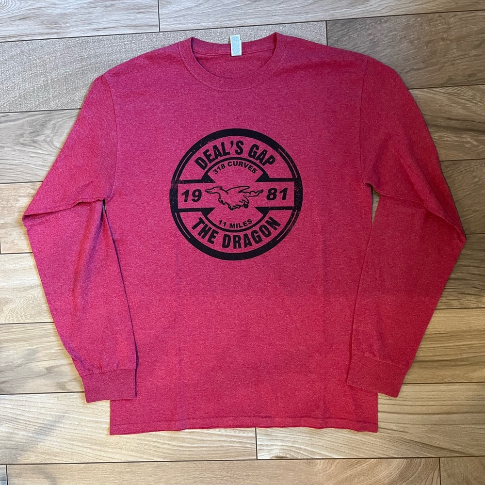 Jerzees - women’s magenta graphic long sleeve (medium)